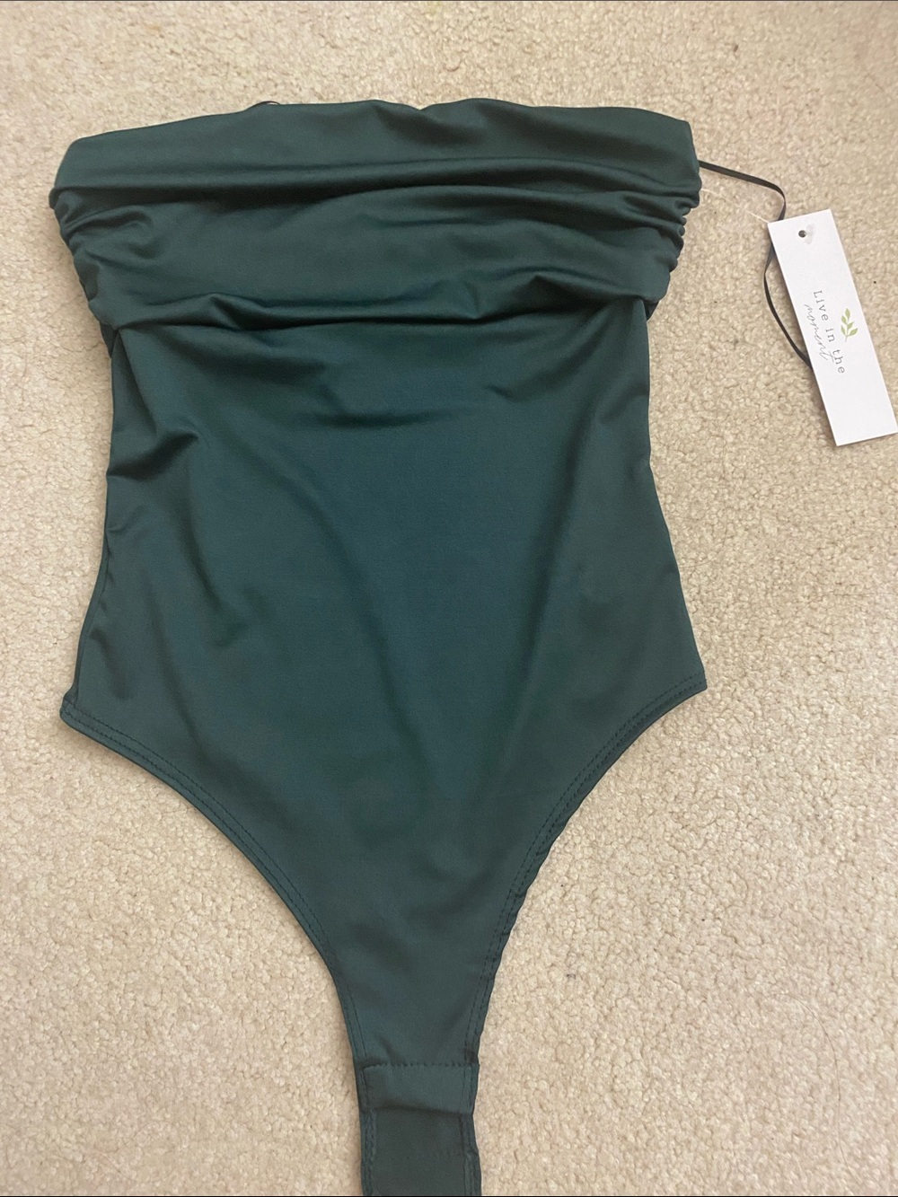 Strapless Dark Green Women’s Bodysuit
